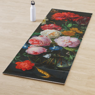Stillleben mit Blume in einer Glasvase Yogamatte