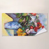 Stillleben mit Blume in einer Vase, Paul Cezanne Badehandtuch (Badehandtuch)