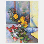 Stillleben mit Blume in einer Vase, Paul Cezanne Fleecedecke (Vorderseite)
