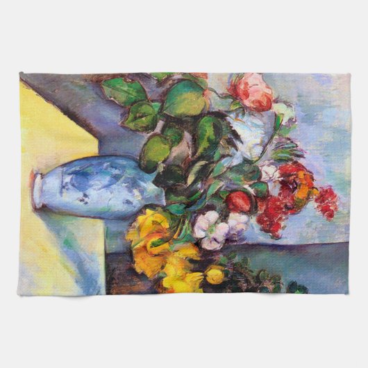 Stillleben mit Blume in einer Vase, Paul Cezanne Geschirrtuch (Horizontal)
