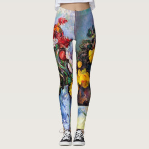 Stillleben mit Blume in einer Vase, Paul Cezanne Leggings