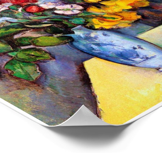 Stillleben mit Blume in einer Vase, Paul Cezanne Poster (Ecke)