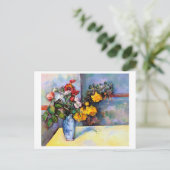 Stillleben mit Blume in einer Vase, Paul Cezanne Postkarte (Stehend Vorderseite)
