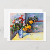 Stillleben mit Blume in einer Vase, Paul Cezanne Postkarte (Vorne/Hinten)