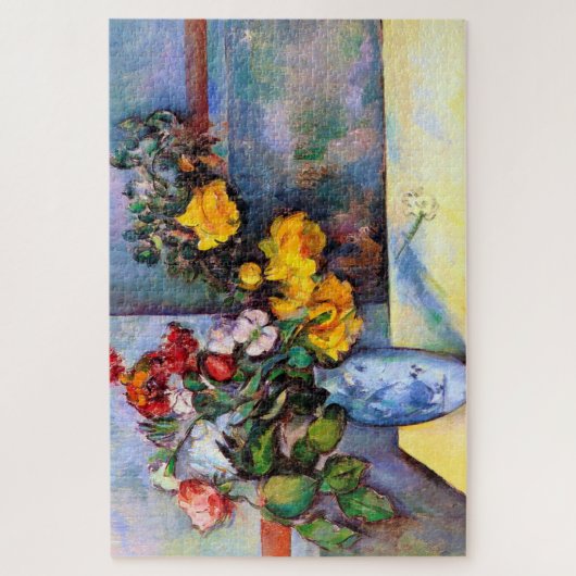 Stillleben mit Blume in einer Vase, Paul Cezanne Puzzle (Vertikal)