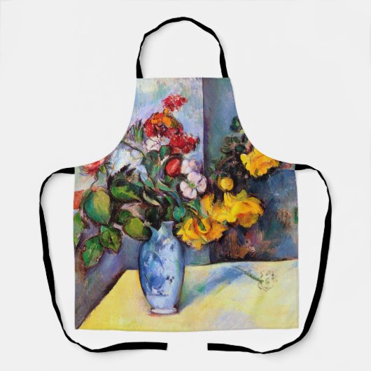 Stillleben mit Blume in einer Vase, Paul Cezanne Schürze (Vorderseite)
