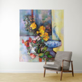 Stillleben mit Blume in einer Vase, Paul Cezanne Wandteppich (Beispiel)