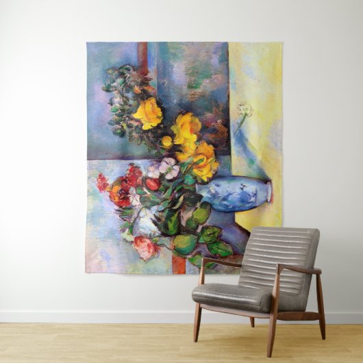 Stillleben mit Blume in einer Vase, Paul Cezanne Wandteppich (Beispiel)
