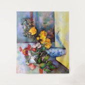 Stillleben mit Blume in einer Vase, Paul Cezanne Wandteppich (Vorderseite)