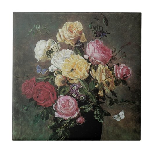 Stillleben mit Blume in Vase von Olaf Hermansen Fliese (Vorderseite)