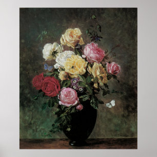 Stillleben mit Blume in Vase von Olaf Hermansen Poster