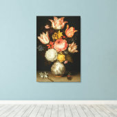 Stillleben mit Blume Leinwanddruck (Insitu (Holzboden))