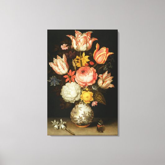 Stillleben mit Blume Leinwanddruck (Vorderseite)