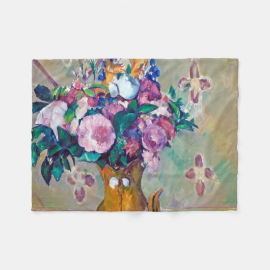 Stillleben mit Blume, Paul Cezanne Fleecedecke (Vorderseite (Horizontal))
