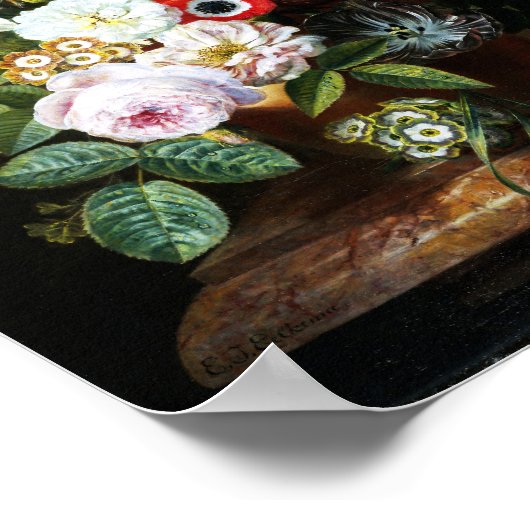 Stillleben mit Blume Poster (Ecke)