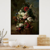 Stillleben mit Blume Poster (Küche)