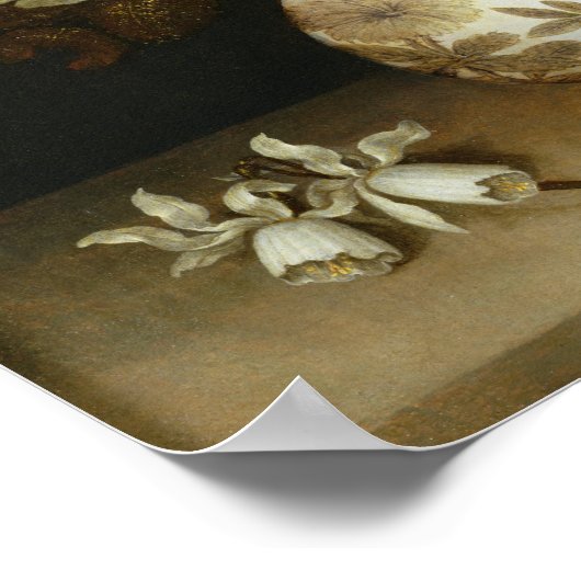 Stillleben mit Blume Poster (Ecke)