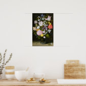 Stillleben mit Blume Poster (Küche)