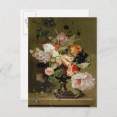 Stillleben mit Blume Postkarte (Vorne/Hinten)