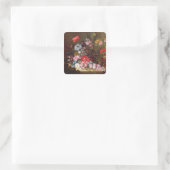 Stillleben mit Blume Quadratischer Aufkleber (Tasche)