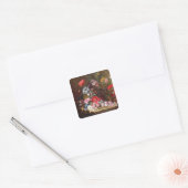 Stillleben mit Blume Quadratischer Aufkleber (Umschlag)