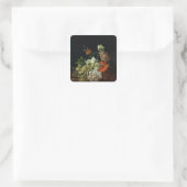 Stillleben mit Blume Quadratischer Aufkleber (Tasche)