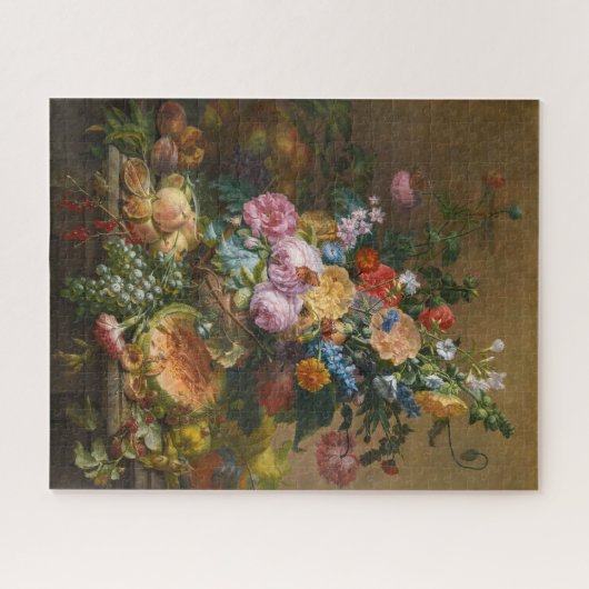 Stillleben mit Blume und Gemüse Puzzle (Horizontal)