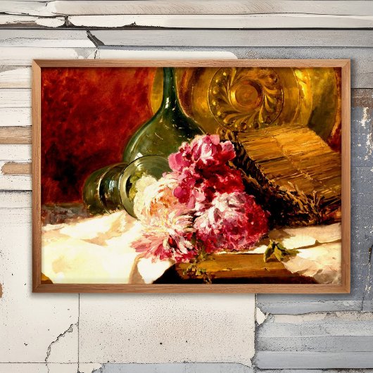 Stillleben mit Blume und Glas, Poster