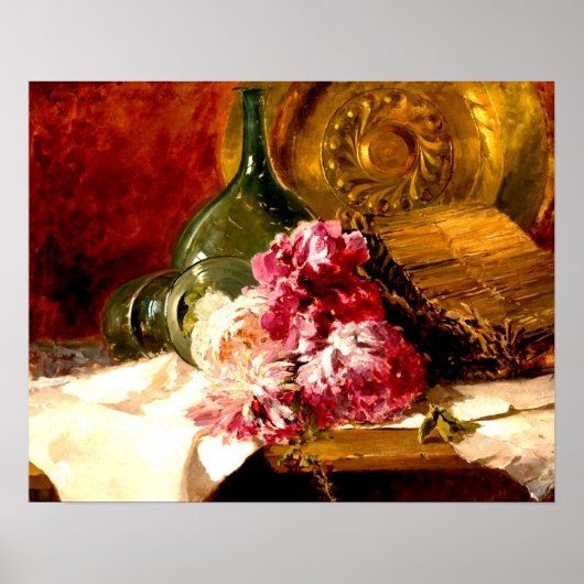 Stillleben mit Blume und Glas, Poster (Vorne)