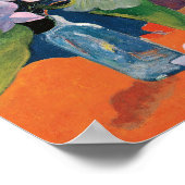 Stillleben mit Blume und Idol | Paul Gauguin Poster (Ecke)