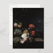 Stillleben mit Blume und Insekten Postkarte (Vorne/Hinten)