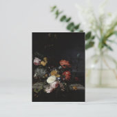 Stillleben mit Blume und Insekten Postkarte (Stehend Vorderseite)