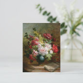 Stillleben mit Blume und Noten Postkarte (Stehend Vorderseite)