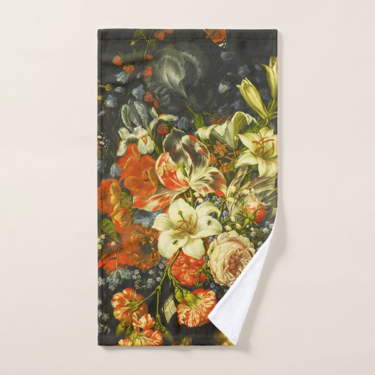 Stillleben mit Blume und Obst Badhandtuch Set (Handtuch)