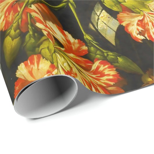 Stillleben mit Blume und Obst Geschenkpapier (Rolleneckpunkt)