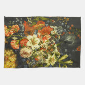 Stillleben mit Blume und Obst Geschirrtuch (Horizontal)