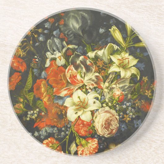 Stillleben mit Blume und Obst Getränkeuntersetzer (Vorne)