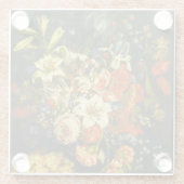 Stillleben mit Blume und Obst Glasuntersetzer (Rückseite)