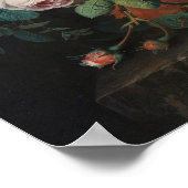 Stillleben mit Blume und Obst Jan van Huysum Poster (Ecke)