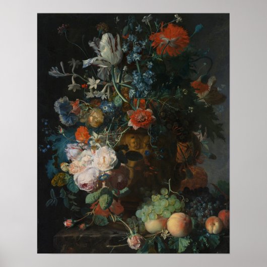 Stillleben mit Blume und Obst Jan van Huysum Poster (Vorne)