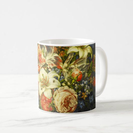 Stillleben mit Blume und Obst Kaffeetasse (VorderseiteRechts)