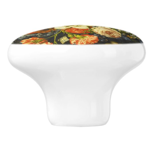 Stillleben mit Blume und Obst Keramikknauf (Seitenansicht)