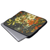 Stillleben mit Blume und Obst Laptopschutzhülle (Vorne Knopf)