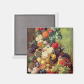 Stillleben mit Blume und Obst Magnet (Vorderseite/Rückseite)