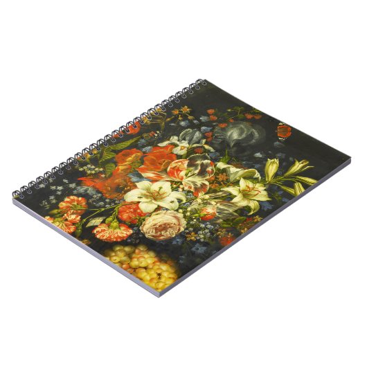 Stillleben mit Blume und Obst Notizblock (Linke Seite)