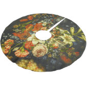 Stillleben mit Blume und Obst Polyester Weihnachtsbaumdecke (Schrägansicht)