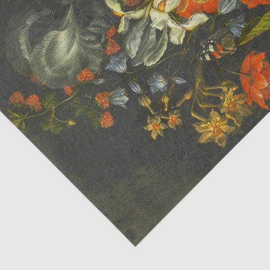 Stillleben mit Blume und Obst Seidenpapier (Detail)