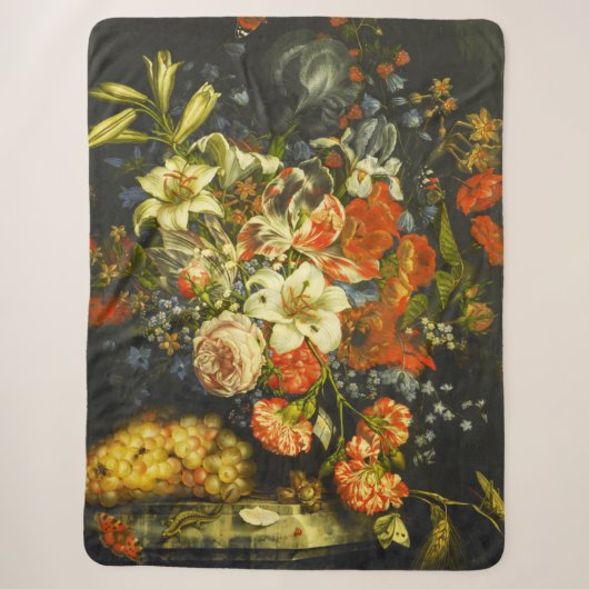 Stillleben mit Blume und Obst Sherpadecke (Vorderseite)