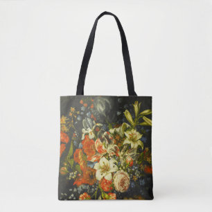 Stillleben mit Blume und Obst Tasche