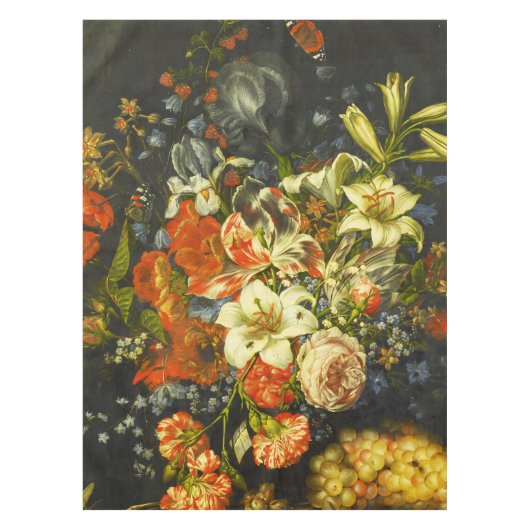 Stillleben mit Blume und Obst Tischdecke (Vorderseite)